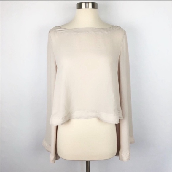 Free People Pink Bell Sleeve Blouse Pink Y2K - Picture 2 of 3